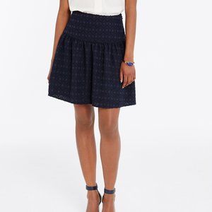 ANN TAYLOR Embroidered Flounce Skirt ~ 12 ~ NWT ~ Navy Blue MSRP $89